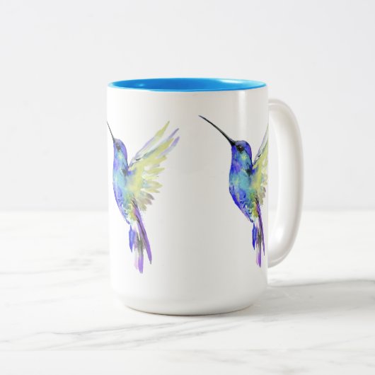 "Flossie" Hummingbird Zwei-Keramiken-Tasse Zweifarbige Tasse (VorderseiteRechts)