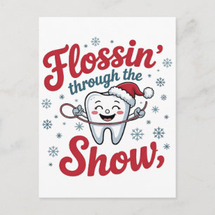 Flossing durch den Schnee Lustiges Xmas Weihnachte Einladungspostkarte