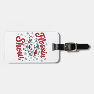 Flossing durch den Schnee Lustiges Xmas Weihnachte Gepäckanhänger
