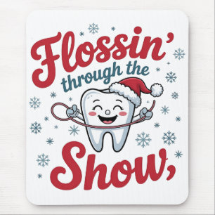 Flossing durch den Schnee Lustiges Xmas Weihnachte Mousepad