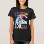 Flossing Through 100 Days Of School Flossing Unico T-Shirt (Vorderseite)
