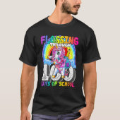 Flossing Through 100 Days Of School Flossing Unico T-Shirt (Vorderseite)