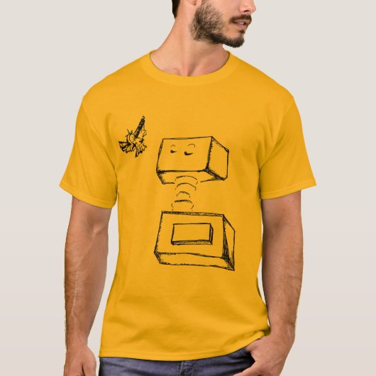 Flossroboter im Gold T-Shirt (Vorderseite)