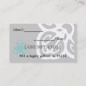 FLOSSY CHIC TERMINKARTE (Rückseite)