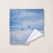 FloState Design "ME" Mann Erudientfernt Sky Bleibe Badhandtuch Set (Waschlappen)