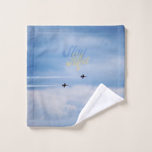 FloState Design "ME" Mann Erudientfernt Sky Bleibe Badhandtuch Set (Waschlappen)