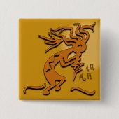Flöte, die Kokopelli MerrymakerMusician spielt Button (Vorderseite)
