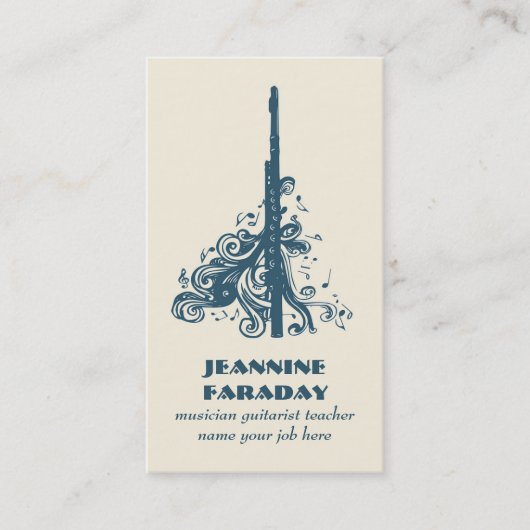 Flöte Instrumentalmusikkarte Visitenkarte (Vorderseite)