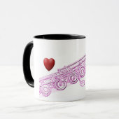Flöte und Herz-Tasse Tasse (Vorderseite Links)