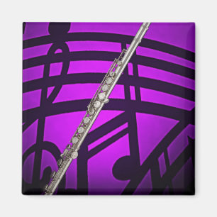 Flöteflutist-Musiker-Quadrat-Magnet Magnet