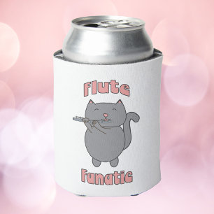 Flöten-Fanatiker-Katze Süße Musikerin Kitty Design Dosenkühler
