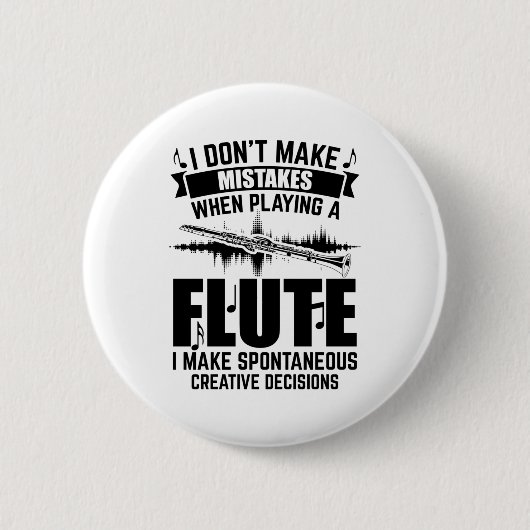 Flöten | Flutist Flute Player Music Gips Button (Vorderseite)