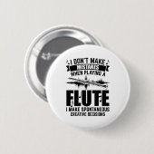 Flöten | Flutist Flute Player Music Gips Button (Vorne & Hinten)
