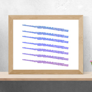 Flöten Instrumentenblau rosa Lila Poster