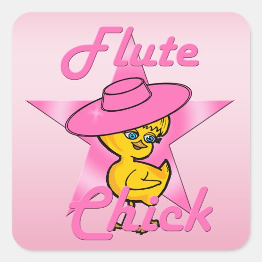 Flöten-Küken #8 Quadratischer Aufkleber (Vorderseite)