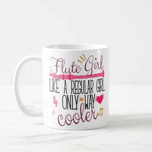 Flöten-Mädchen-Weisen-coolerer Spieler-lustiges Kaffeetasse (Links)