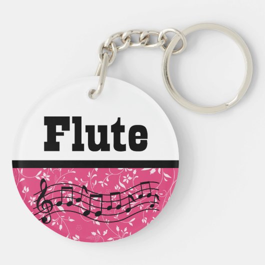 Flöten-Musik-Geschenk Schlüsselanhänger (Rückseite)