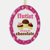 Flöten-Musik-Weihnachtszitat-Verzierungs-Geschenk Keramik Ornament (Rechts)