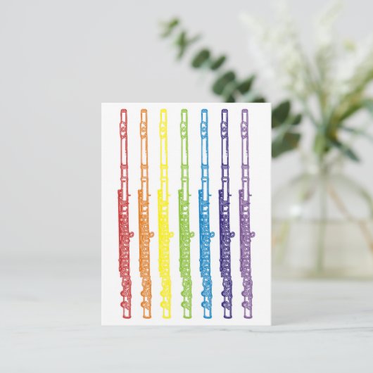 Flöten Postkarte (Stehend Vorderseite)