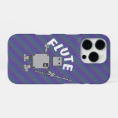 Flöten-Roboter-Text iPhone Hülle (Rückseite (Horizontal))