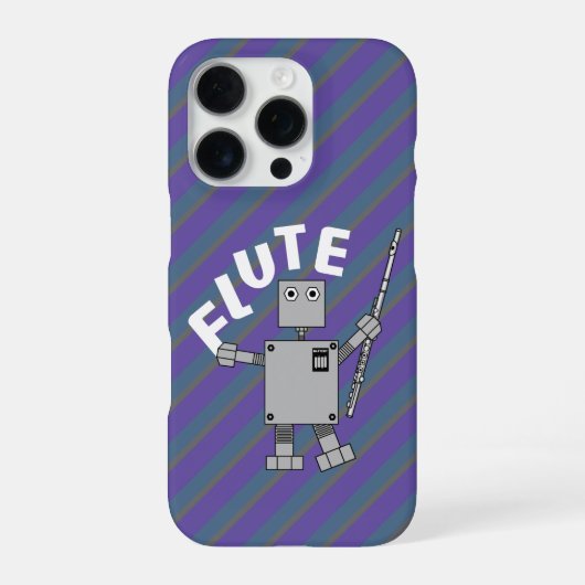 Flöten-Roboter-Text iPhone Hülle (Rückseite)