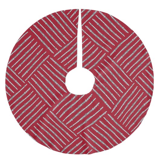Flöten-Schachbrettmuster Polyester Weihnachtsbaumdecke (Vorderseite)