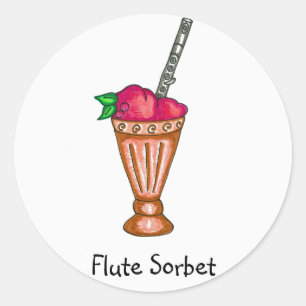 Flöten-Sorbet-Aufkleber Runder Aufkleber