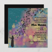 Flöten-Spieler-Schläger-Bar Mitzvah Einladung (Vorne/Hinten)