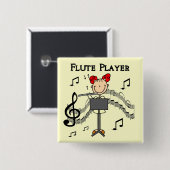 Flöten-Spieler-T - Shirts und Geschenke Button (Vorne & Hinten)
