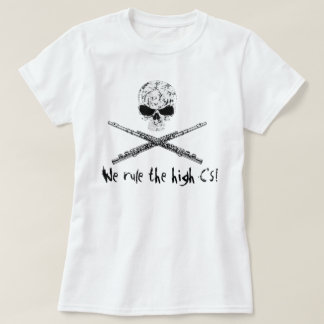 Flöten-Totenkopf mit gekreuzter Knochen T-Shirt