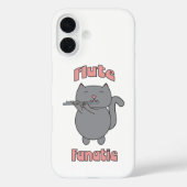 Flötenfanatiker Graue Katze Pink Case-Mate iPhone Hülle (Rückseite)