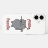 Flötenfanatiker Graue Katze Pink Case-Mate iPhone Hülle (Rückseite (Horizontal))