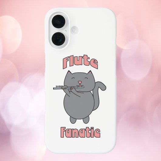 Flötenfanatiker Graue Katze Pink Case-Mate iPhone Hülle