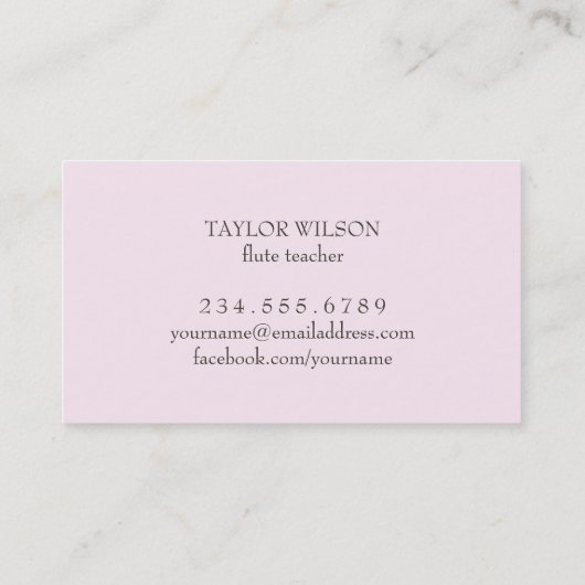 Flötenlehrer Visitenkarte (Rückseite)