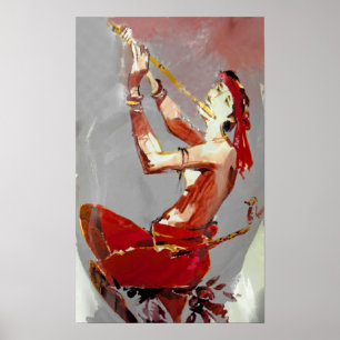 Flötenspieler/Musiker Poster