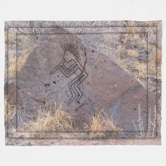 Flötenspieler-Petroglyphe Fleecedecke (Vorderseite (Horizontal))