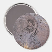 Flötenspieler-Petroglyphe Magnet (Vorderseite/Rückseite)