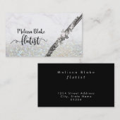 Flötistenskripte für den Glitzer Imitate Visitenkarte (Vorne/Hinten)