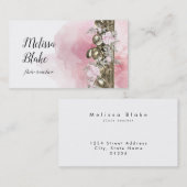 Flötistische Aquarellfarben-Blume Visitenkarte (Vorne/Hinten)