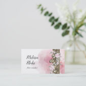 Flötistische Aquarellfarben-Blume Visitenkarte (Stehend Vorderseite)