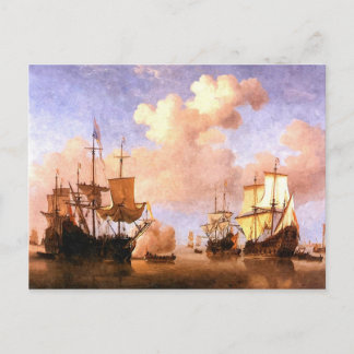 Flotte von Segelschiffen Postkarte