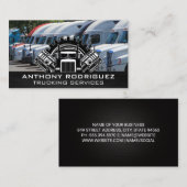 Flotte von Semi Trucks | Transport-Logo Visitenkarte (Vorne/Hinten)