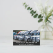 Flotte von Semi Trucks | Verkehrsdienstleistungen Visitenkarte (Stehend Vorderseite)