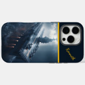 Flottenführer navigiert stürmisches Meer AI ART Case-Mate iPhone Hülle (Rückseite (Horizontal))