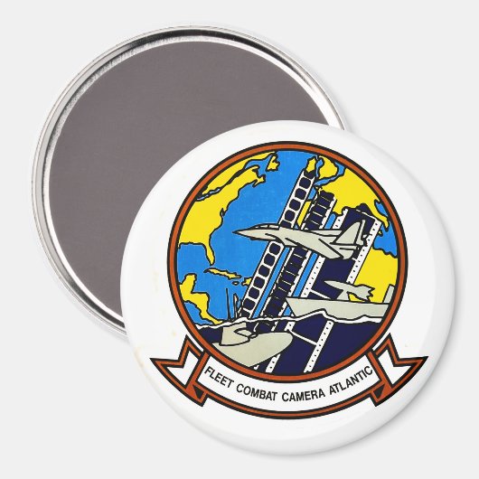 Flottenkampfkamera Atlantic Round Magnet (Vorderseite/Rückseite)