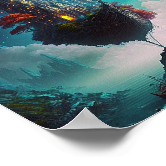 Flottschloss Schifffahrtsmuseum Fantasy Art Poster (Ecke)