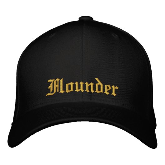 Flounder Black and Gold Angepasst Cap Bestickte Baseballkappe (Vorderseite)