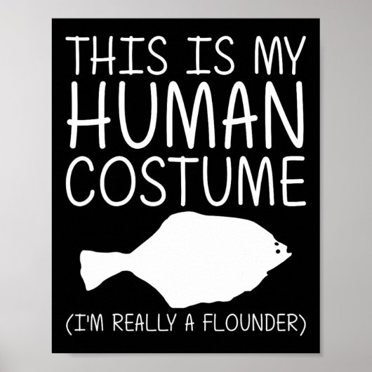 Flounder Easy Halloween Human Costume Food Fisch D Poster (Vorne)