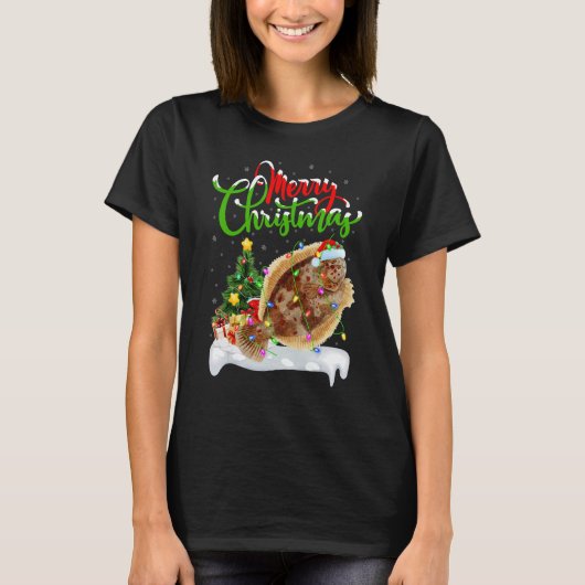 Flounder Fish Xmas Decoration Santa Flounder Chr T-Shirt (Vorderseite)