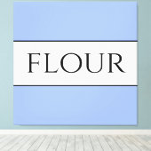 FLOUR Vintag Vibe Fun Hellblau Weiße Streifen Leinwanddruck (Insitu (Holzboden))